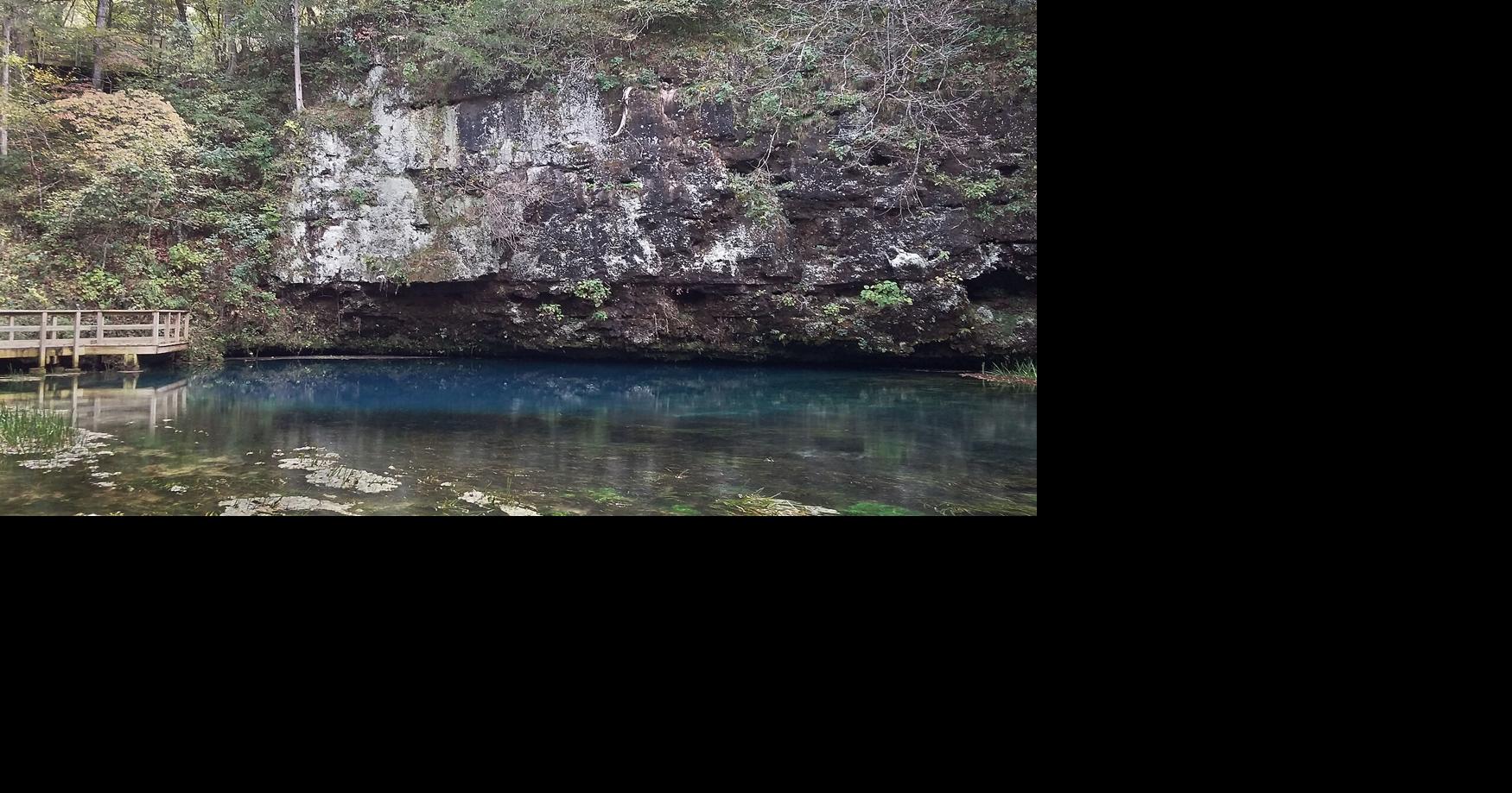 Missouri's deepest spring near Eminence known for deep blue color Southeast Missouri