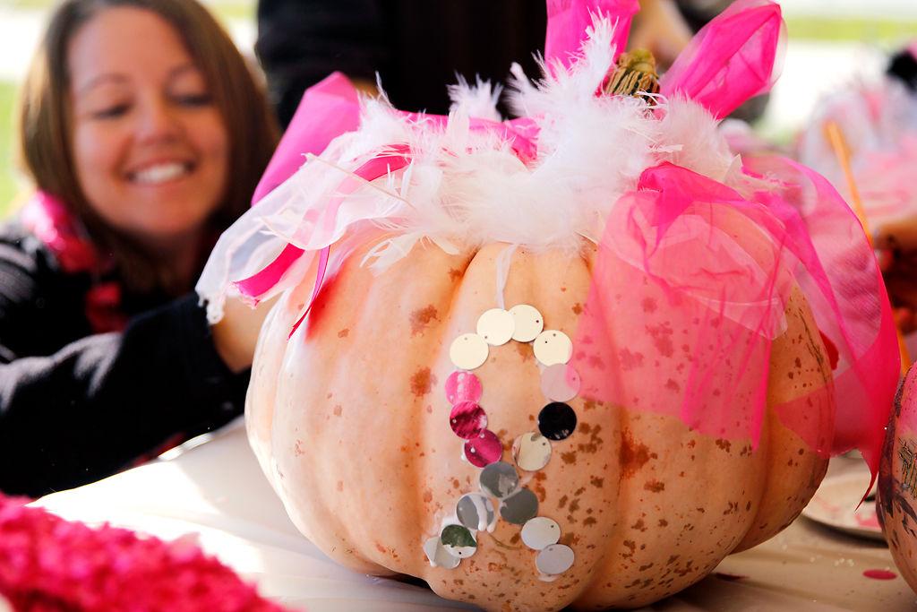 Pumpkin San Francisco 49ers In October We Wear Pink Breast Cancer