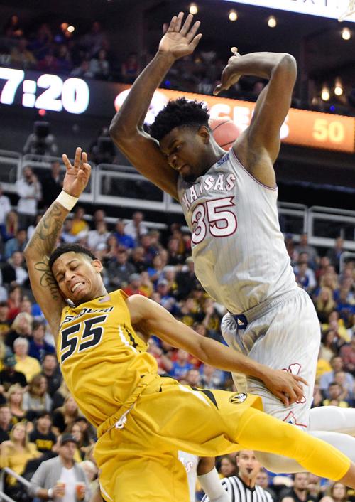 Missouri Guard Blake Harris And Kansas Center Udoka Azubuike