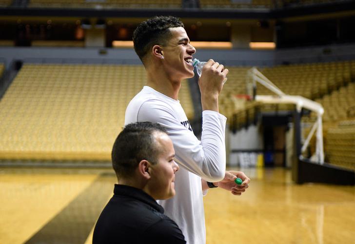 Missouri's Jontay Porter gives instructions to his brother Michael