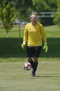 Tony Piccinni kicks the ball