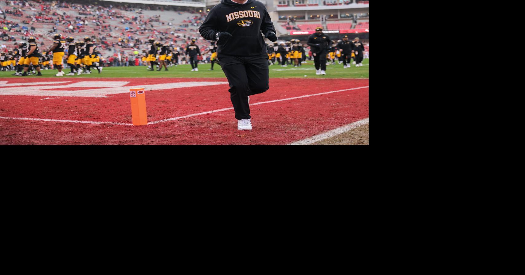 Mizzou head coach Eli Drinkwitz runs off the field (copy) (copy)