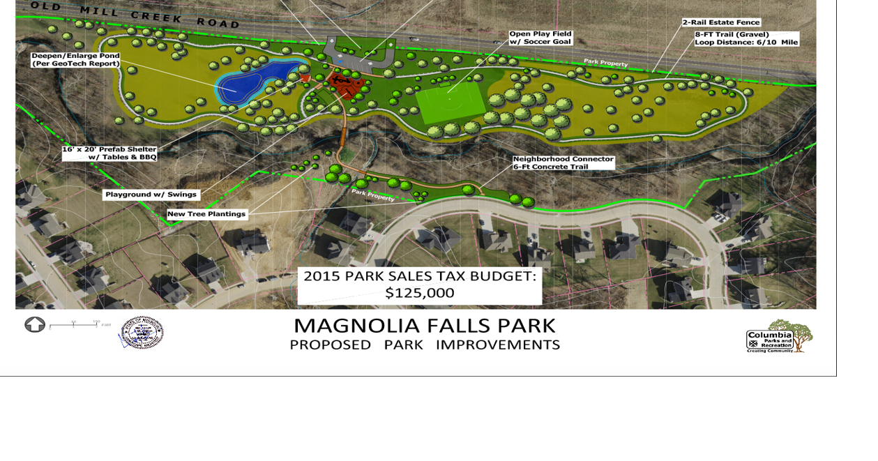 Magnolia Falls Park plan Visuals