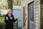 Susan Maze shows the shed she has been renovating for the past year