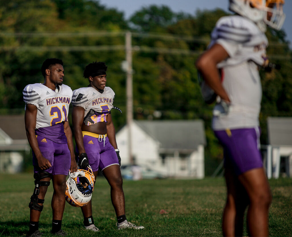Hickman juniors Deon Weston and Keith Kelley pause for a moment (copy) (copy)