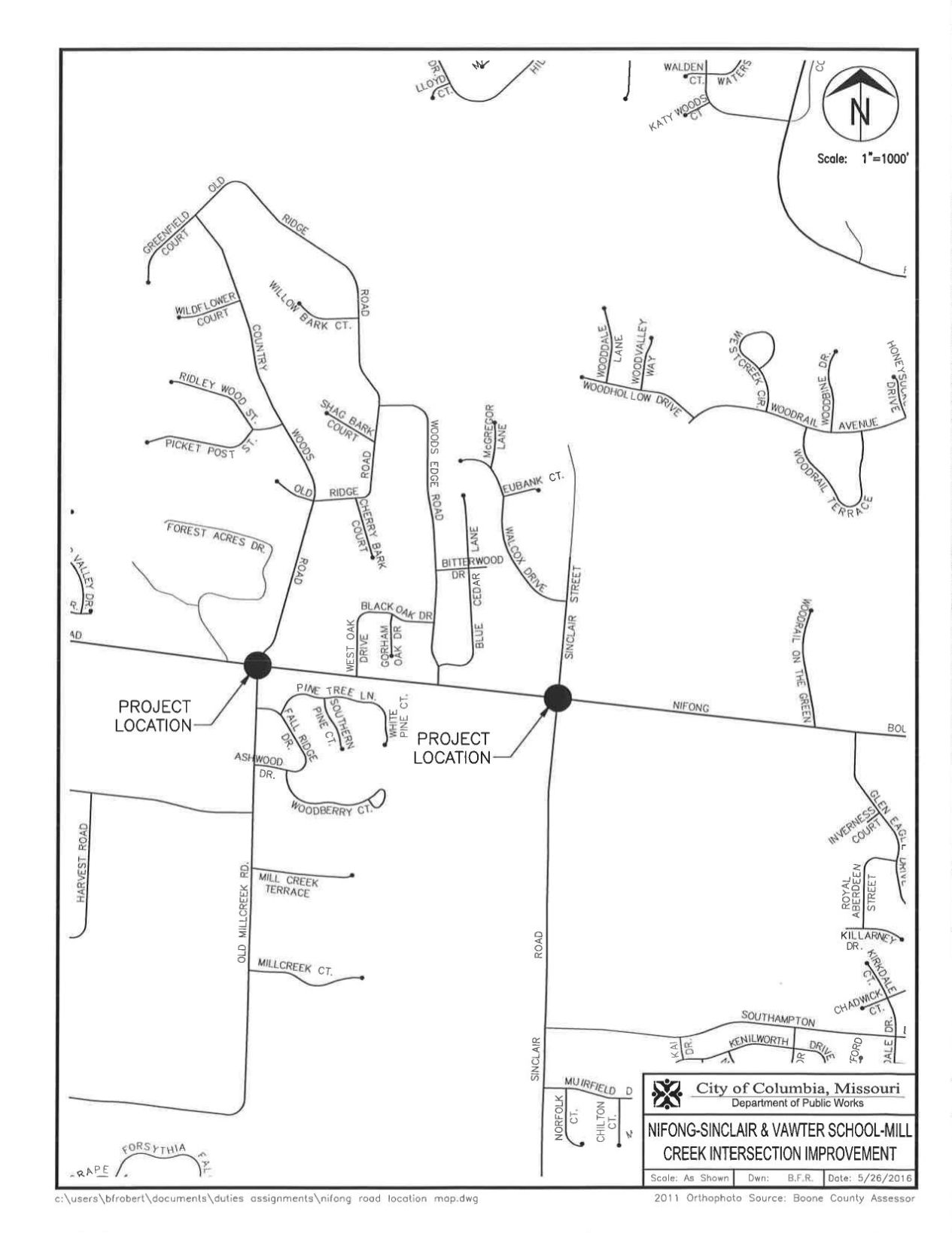 Map of two future roundabouts on Nifong Bouvelard ...