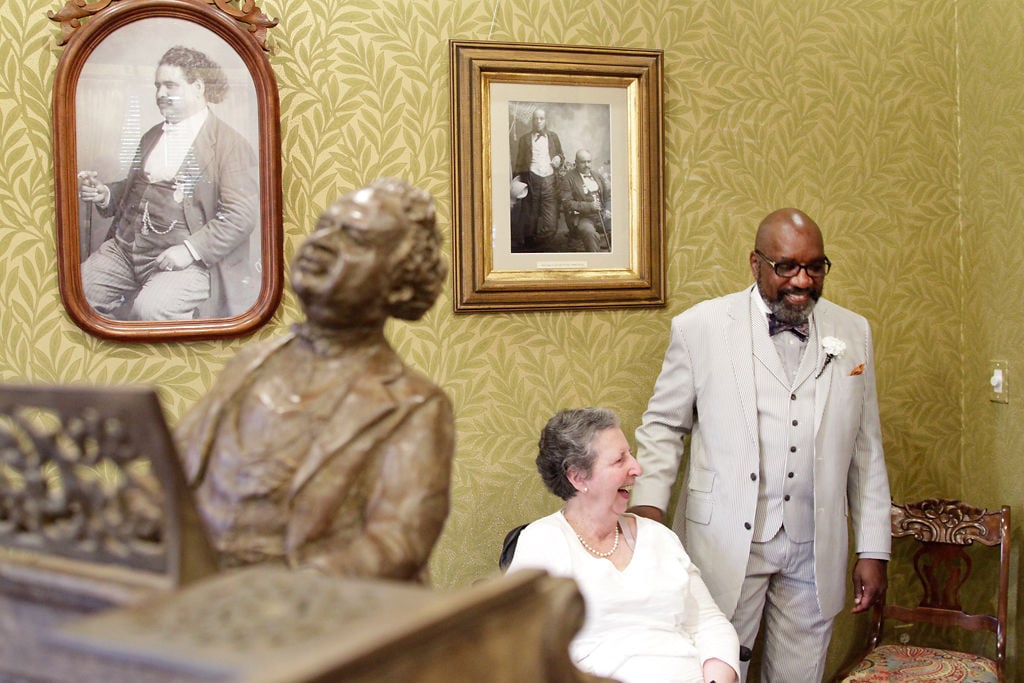 Lucille Salerno and Rev. Clyde Ruffin stand together for a portrait
