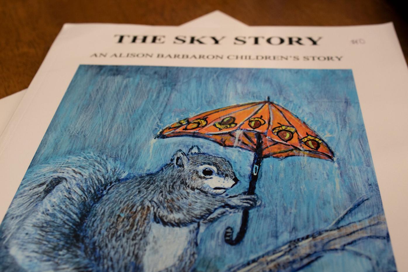 The Sky Story by Barbaron lies on a table ready to be purchased