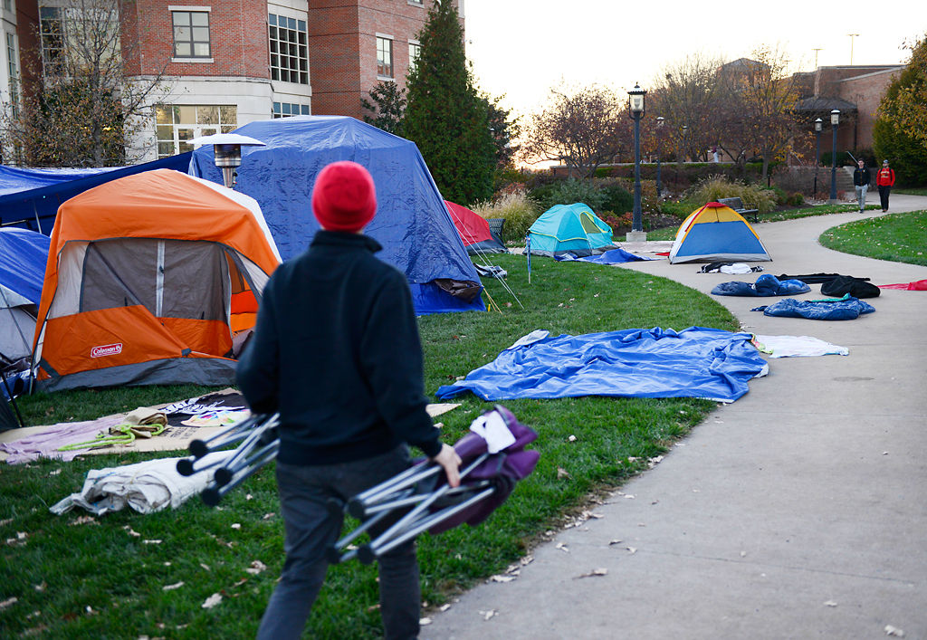 At Protest Site, Defeat And Determination Among Signs Of Support 