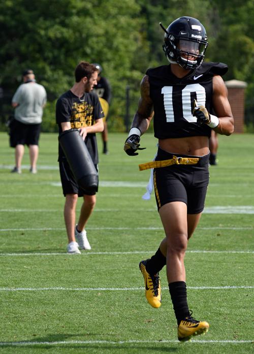 Missouri Wide Receiver Alex Ofodile Smiles After Running A Drill