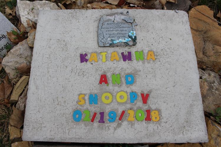 A memorial made by Michael Clay for Katawna and Snoopy,