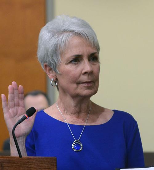 Jan Mees is sworn in to the Columbia School Board