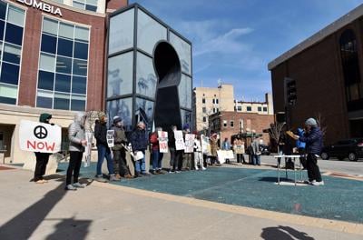 Columbia residents demonstrate on anniversary of Ukraine invasion