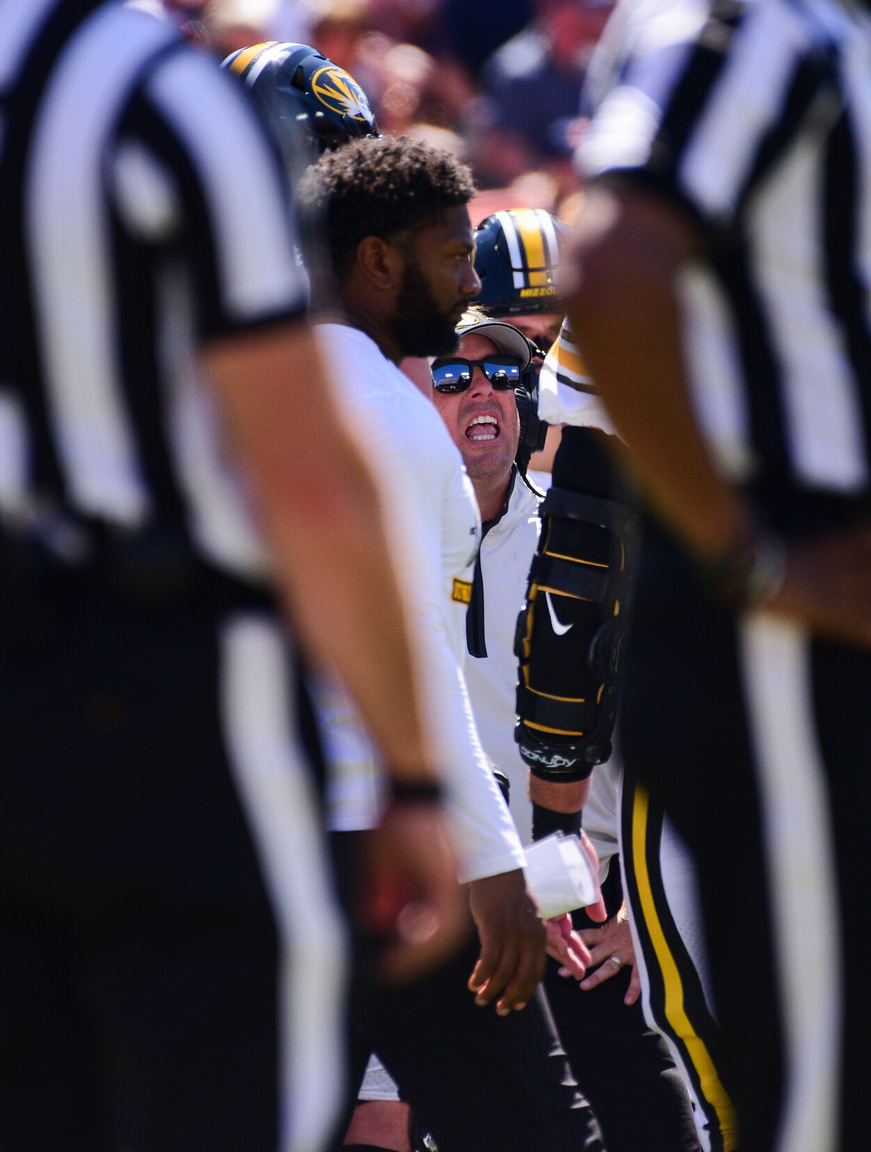 Eliah Drinkwitz Talks To The Missouri Football Team In A Huddle ...