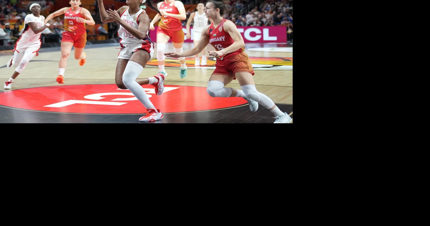 U.S. women storm past Hungary 108-56 to reach FIBA World Cup semifinals Napheesa Collier has scored 19 points and the U.S. has routed Hungary 108-56 to advance to the semifinals of the women's FIBA World Cup in Germany By DOUG FEINBERG, The Associated Press Sep 10, 2026 14 mins ago