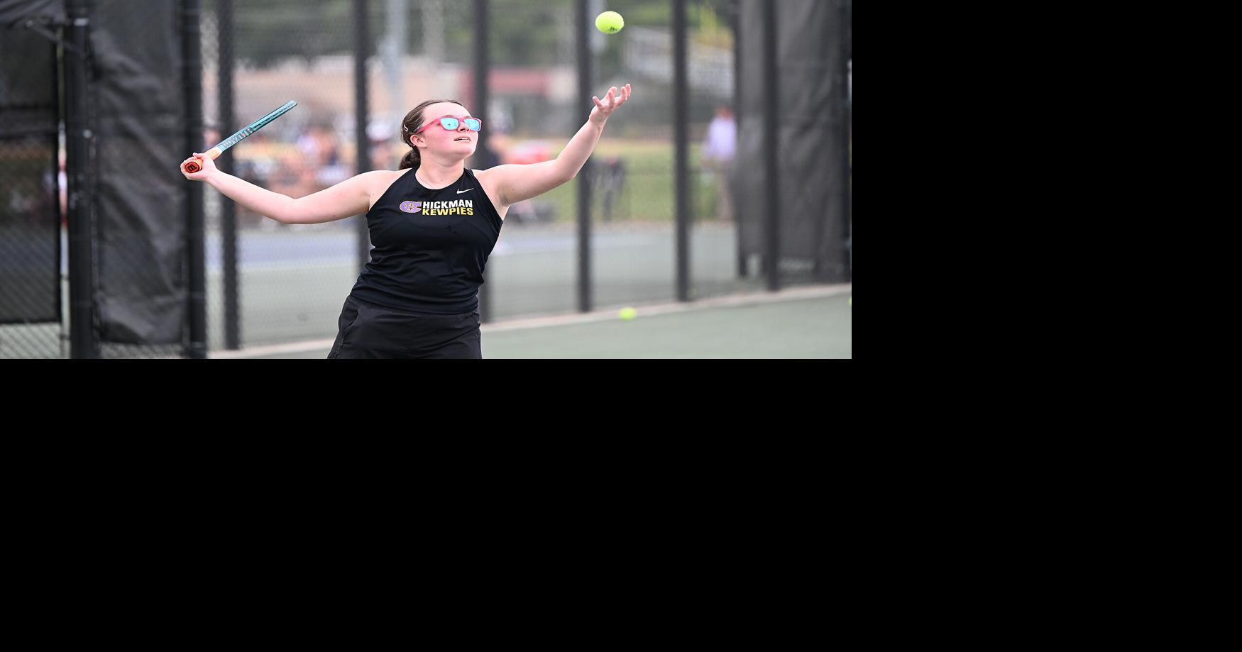 Hickman sophomore Maggie Villasana plays doubles