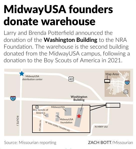 MidwayUSA founders donate warehouse Graphics
