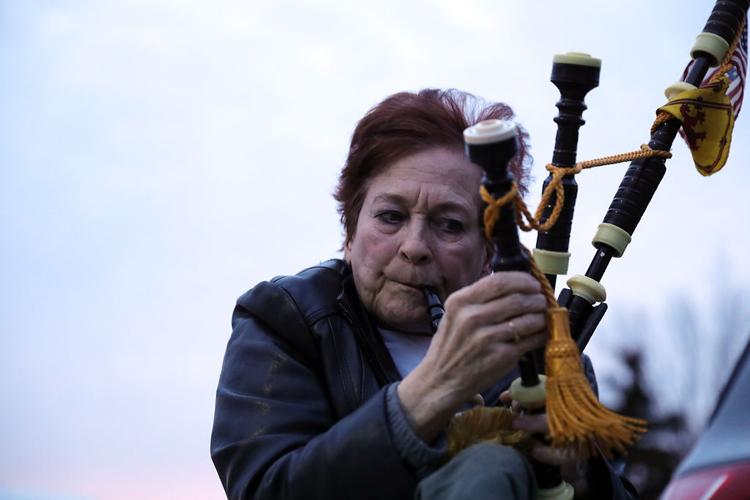 Heather Foote sets the tone in the bagpipes