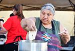 Dolores Woolery makes fry bread.