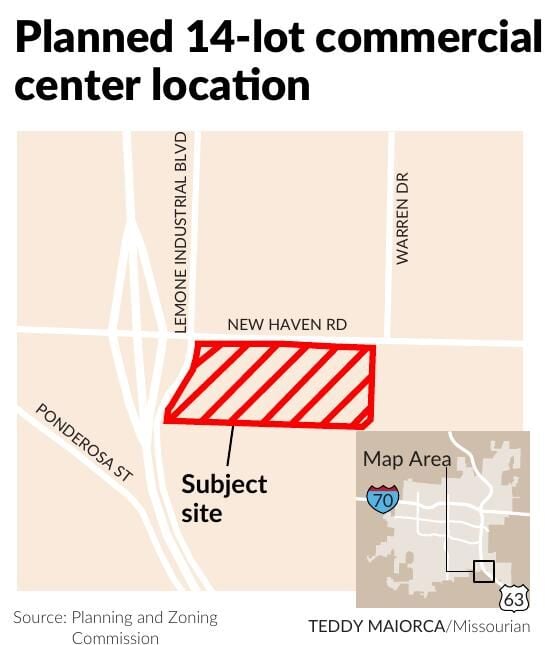 Planned 14-lot commercial center location