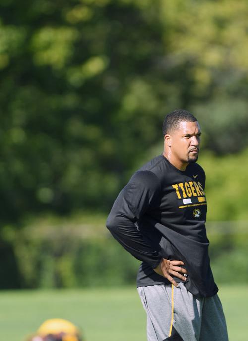 Wide Receiver Coach A J Ofodile Oversees Passing Drills At