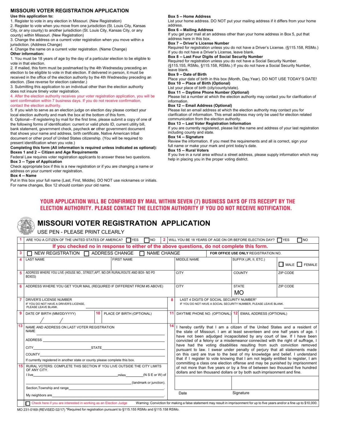 Voter Registration Form 8781