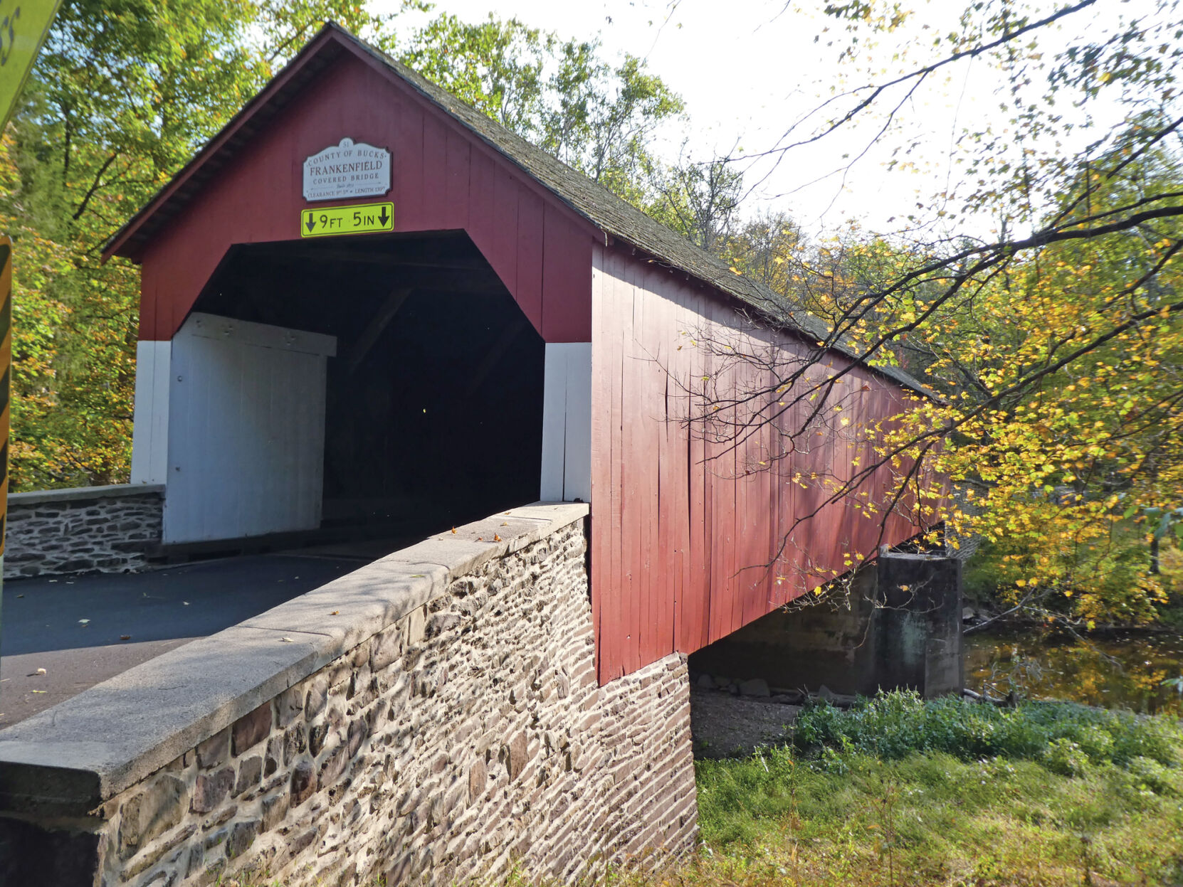 Levi Sheard grist mill and covered bridge, East Rockhill Township, Pennsylvania good