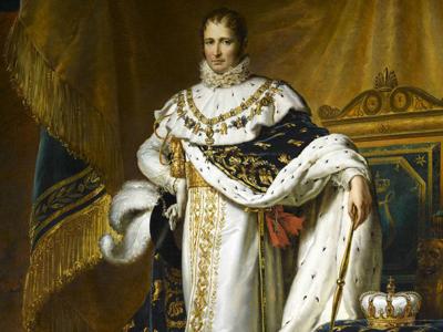 Joseph Bonaparte, king of Spain, in coronation robes, 1800s, oil on canvas, by François Gérard