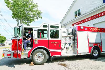 08-13-25 Conway Fire New Truck behind wheel wider