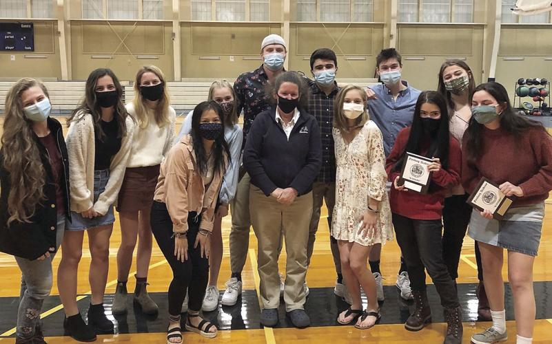 FA Fall Sports Awards - Sue Thurston and seniors