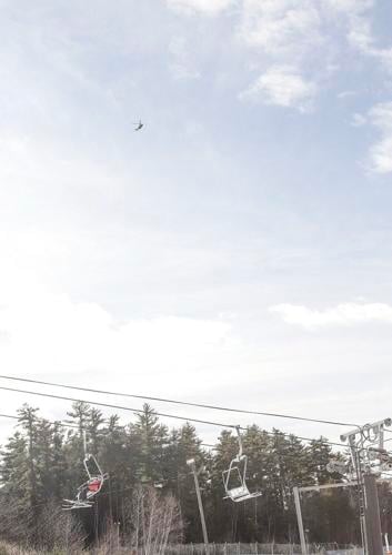 12-31-24 Cranmore Vacation Week lifeflight over chairlift