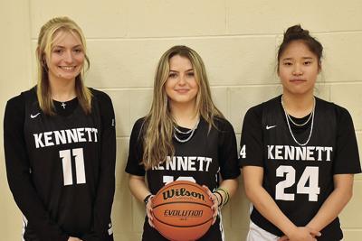KHS girls hoop - captains am Habert Jaques and juniors Hope Elias and Sydnie Chin