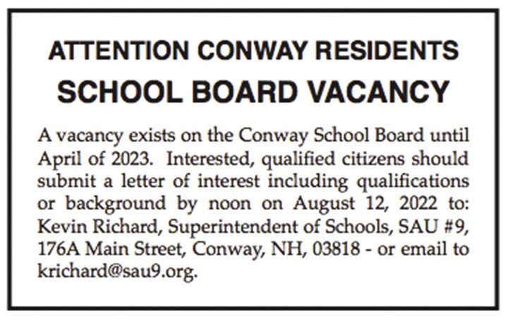 Ad for Conway School Board