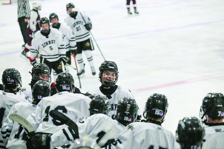 02-28-26 KHS Hockey dumas goal fist bumps