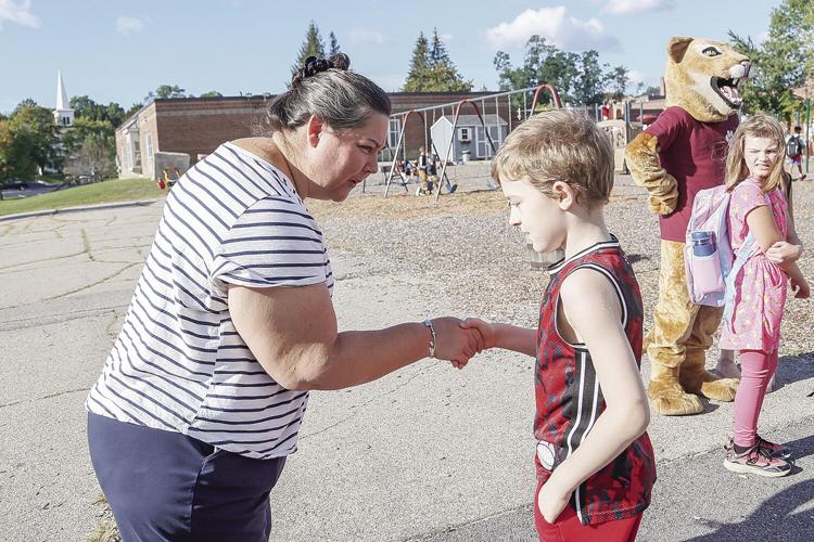 09-01-22 First Day Conway El shaking hands