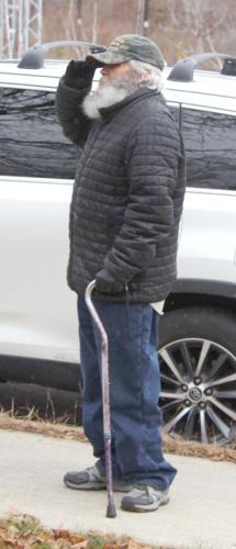 Viet Nam veteran Joe Vigue salutes his fellow veterans d