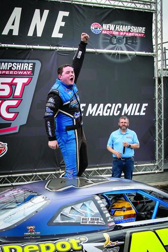 Gabe Brown wins race at Loudon - Celebration