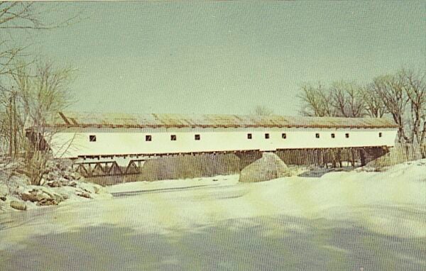 NEW HAMPSHIRE NH Conway ca 1960 Covered Bridge postcard 