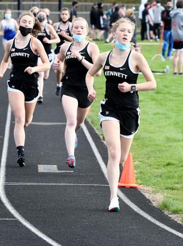 KHS Track - Amy Burton with Shannon Abrams and Grace Perley