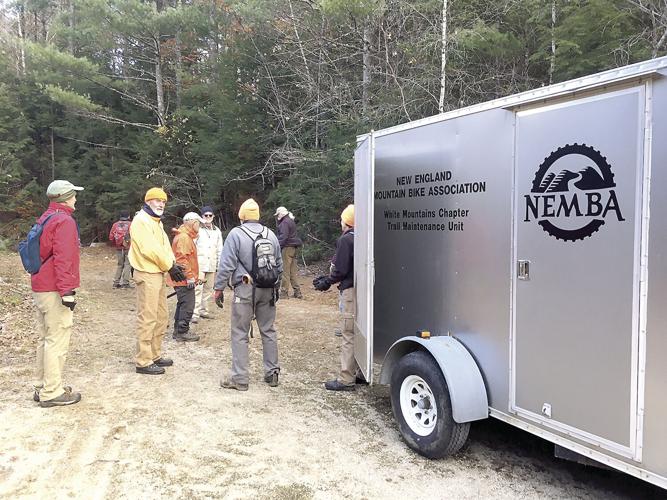 Wheel Fun - Volunteers gather at the White Mountain New England Mountain Bike Association trailer