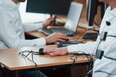 Polygraphs measure heart rate, blood pressure and perspiration, though there are no specific physiological reactions associated with lying.