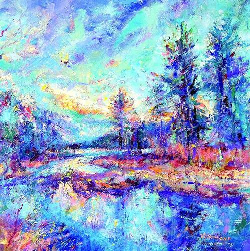AE w39 DAC Judy Volkmann Autumn on the Pond 2025 oil on canvas 20x20in-resize.small.tif