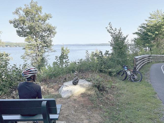 Wheel Fun - a view of Lake Winnisquam from the WOW Trails
