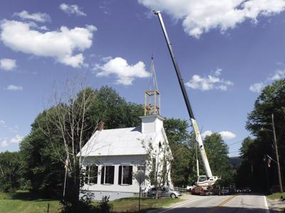7-31-20 Little White Church and crane 1