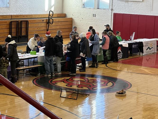 Participants and presenters at the Dec. 5 second annual School Resource Fair in the BES gym