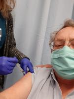 Paul gets his second vaccine shot