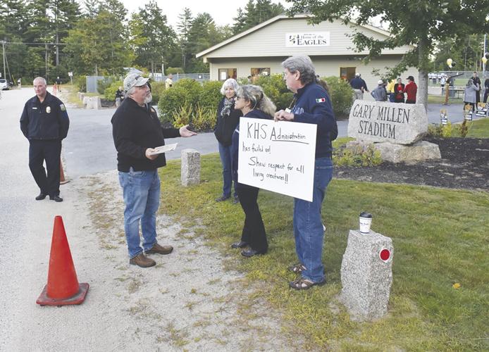 Kevin Richard feature - Kevin with duck protestors