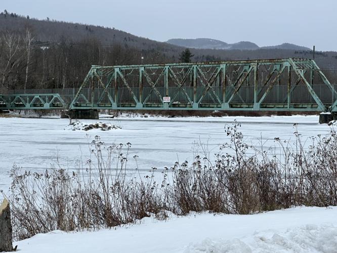 Ice-covered Androscoggin River as seen Dec. 30, 2025