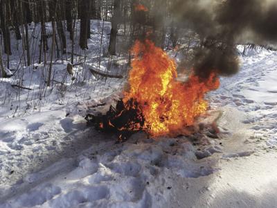 snowmobile fire