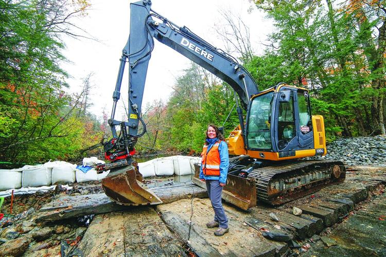 10-13-26 Chocorua Lake Dam Repair marnich with excavator
